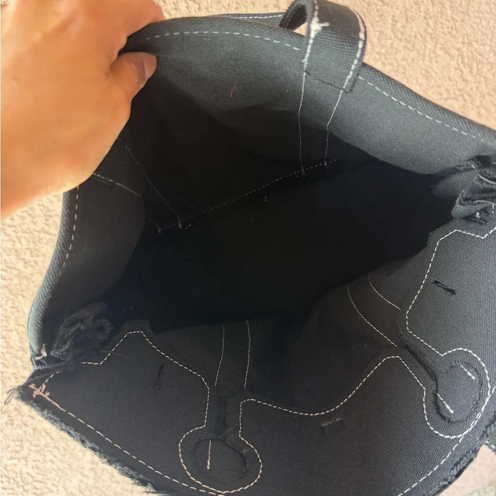 Vintage Stylish and Spacious Boatkin Bag in Black with Gold Buckle